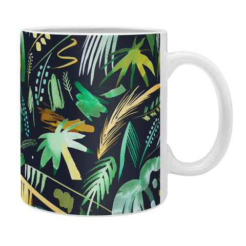 Ninola Design Tropical Expressive Palms Dark Coffee Mug