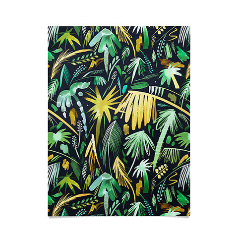 Ninola Design Tropical Expressive Palms Dark Poster