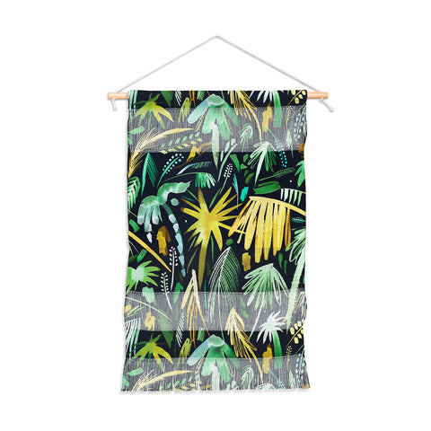 Ninola Design Tropical Expressive Palms Dark Wall Hanging Portrait