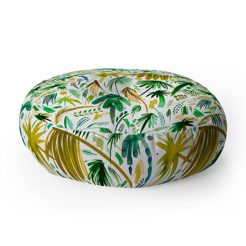 Ninola Design Tropical Expressive Palms Floor Pillow Round