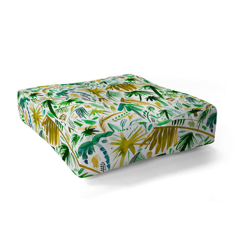 Ninola Design Tropical Expressive Palms Floor Pillow Square