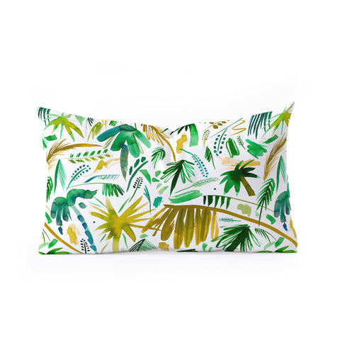 Ninola Design Tropical Expressive Palms Oblong Throw Pillow