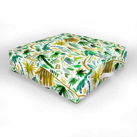 Ninola Design Tropical Expressive Palms Outdoor Floor Cushion