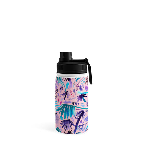 Ninola Design Tropical Expressive Palms Pink Water Bottle