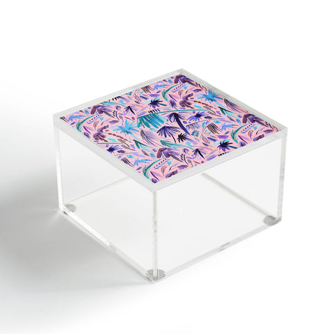 Ninola Design Tropical Expressive Palms Pink Acrylic Box