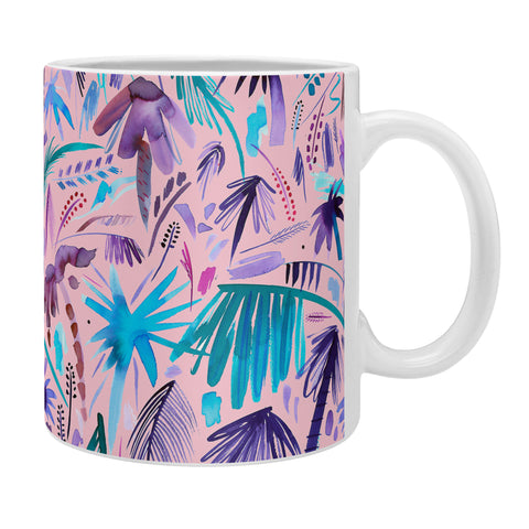Ninola Design Tropical Expressive Palms Pink Coffee Mug