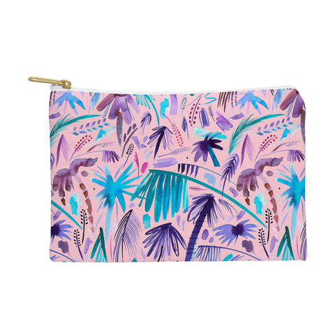 Ninola Design Tropical Expressive Palms Pink Pouch