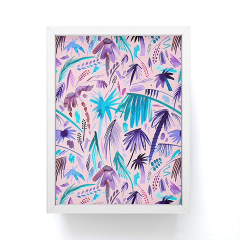 Ninola Design Tropical Expressive Palms Pink Framed Mini Art Print