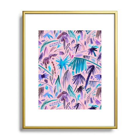 Ninola Design Tropical Expressive Palms Pink Metal Framed Art Print