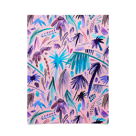 Ninola Design Tropical Expressive Palms Pink Poster
