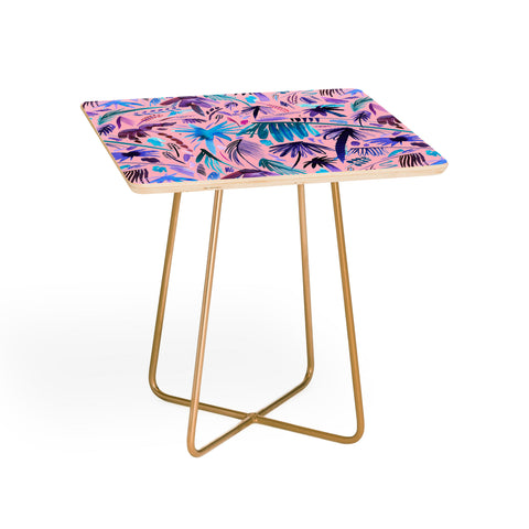 Ninola Design Tropical Expressive Palms Pink Side Table