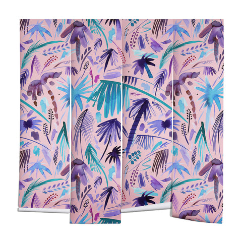 Ninola Design Tropical Expressive Palms Pink Wall Mural