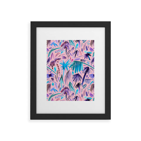Ninola Design Tropical Expressive Palms Pink Framed Art Print