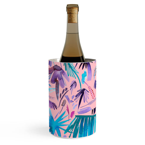Ninola Design Tropical Expressive Palms Pink Wine Chiller
