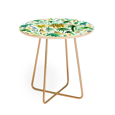 Ninola Design Tropical Expressive Palms Round Side Table