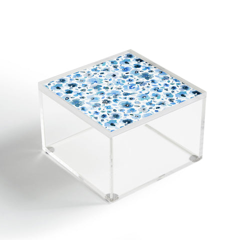 Ninola Design Tropical Flowers Blue Acrylic Box