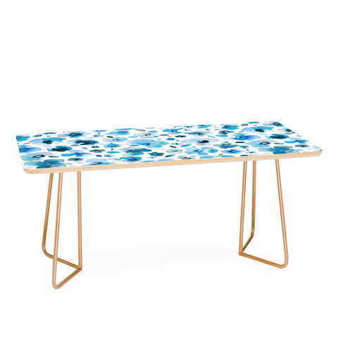 Ninola Design Tropical Flowers Blue Coffee Table
