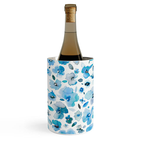 Ninola Design Tropical Flowers Blue Wine Chiller