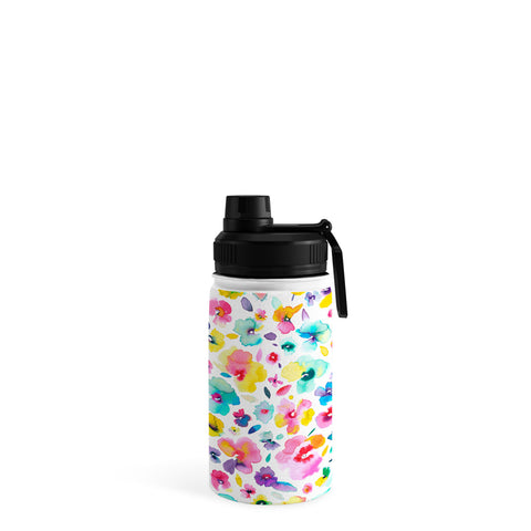 Ninola Design Tropical Flowers Watercolor Water Bottle