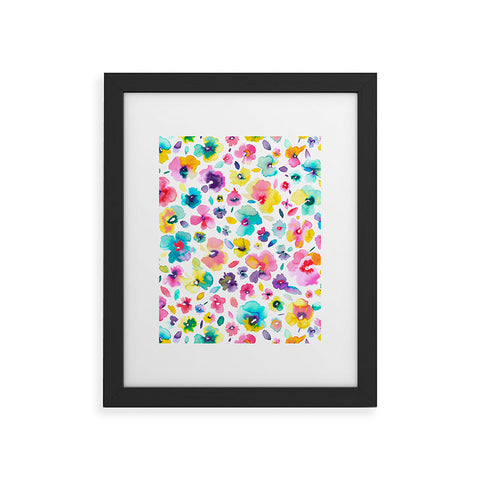 Ninola Design Tropical Flowers Watercolor Framed Art Print