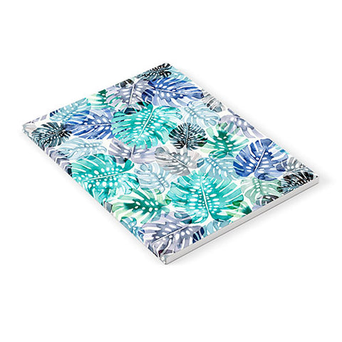 Ninola Design Tropical Jungle Leaves Blue Notebook