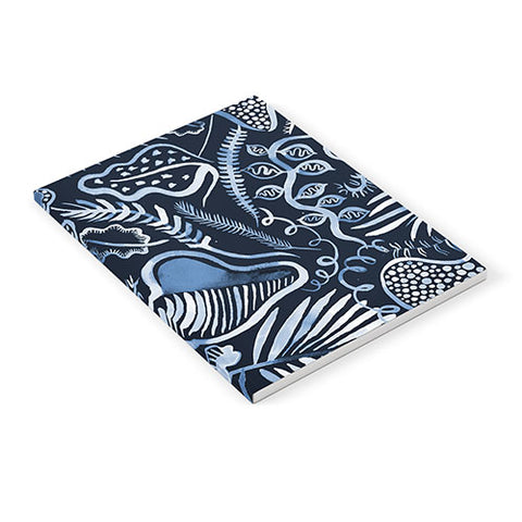 Ninola Design Tropical leaves forest Blue Notebook