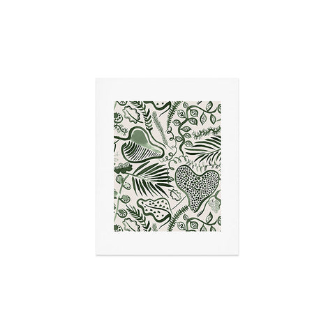 Ninola Design Tropical leaves forest Green Art Print