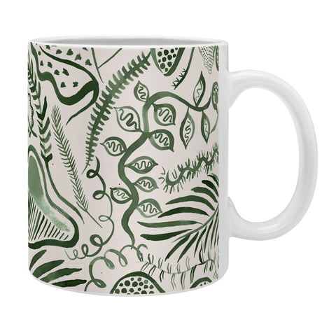 Ninola Design Tropical leaves forest Green Coffee Mug