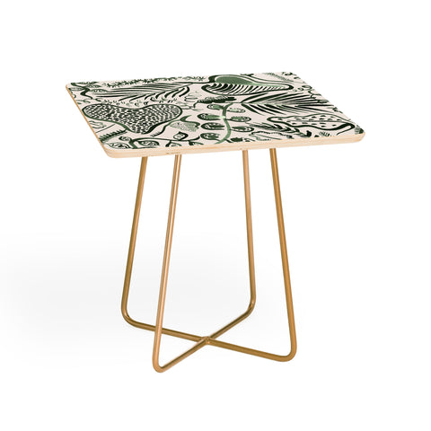 Ninola Design Tropical leaves forest Green Side Table