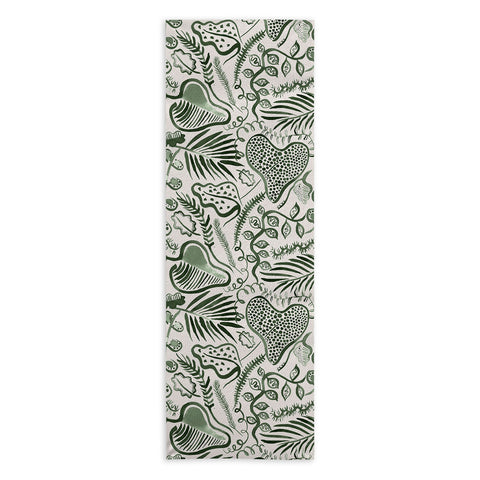 Ninola Design Tropical leaves forest Green Yoga Towel