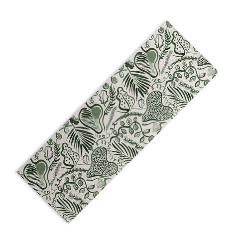 Ninola Design Tropical leaves forest Green Yoga Mat
