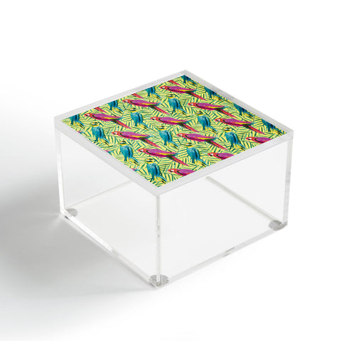 Ninola Design Tropical Parrots Palms Acrylic Box