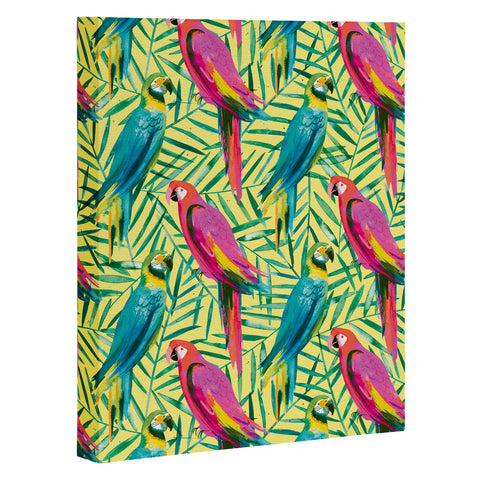 Ninola Design Tropical Parrots Palms Art Canvas
