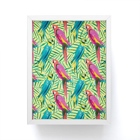 Ninola Design Tropical Parrots Palms Framed Mini Art Print