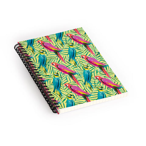 Ninola Design Tropical Parrots Palms Spiral Notebook