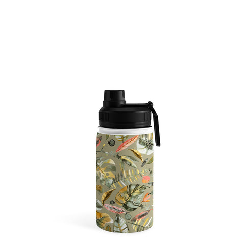 Ninola Design Tropical plants Sunbaked Green Water Bottle