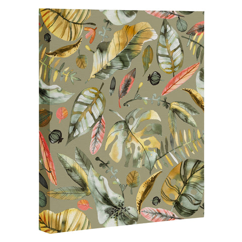 Ninola Design Tropical plants Sunbaked Green Art Canvas