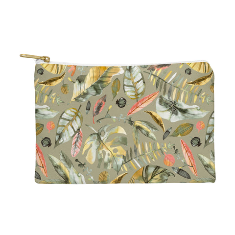 Ninola Design Tropical plants Sunbaked Green Pouch