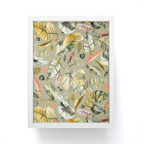Ninola Design Tropical plants Sunbaked Green Framed Mini Art Print