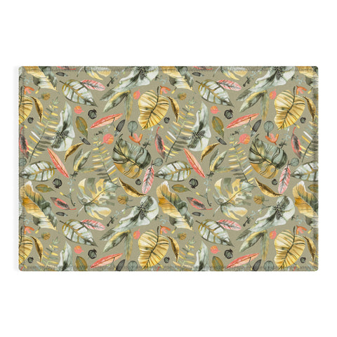 Ninola Design Tropical plants Sunbaked Green Outdoor Rug