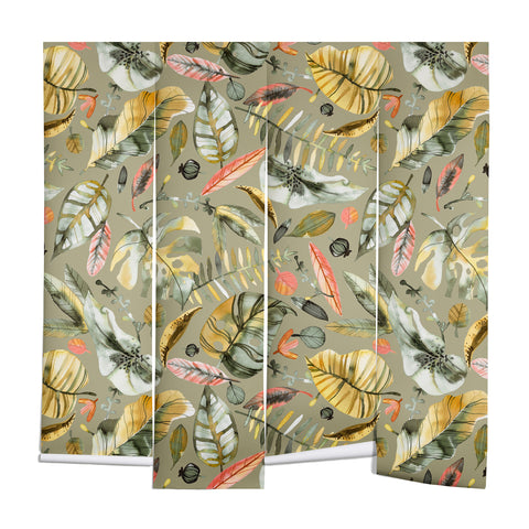 Ninola Design Tropical plants Sunbaked Green Wall Mural