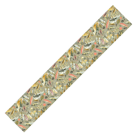 Ninola Design Tropical plants Sunbaked Green Table Runner