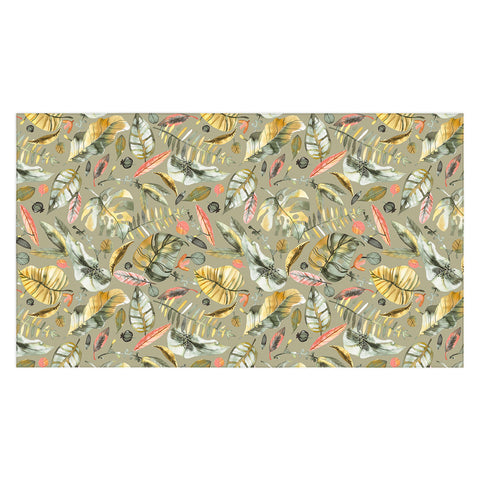Ninola Design Tropical plants Sunbaked Green Tablecloth