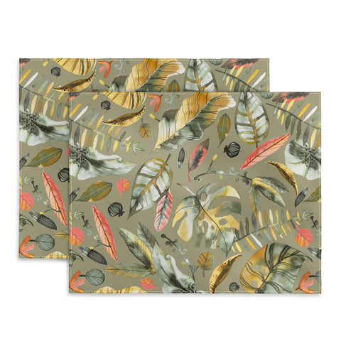Ninola Design Tropical plants Sunbaked Green Placemat