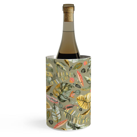 Ninola Design Tropical plants Sunbaked Green Wine Chiller