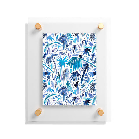 Ninola Design Tropical Relaxing Palms Blue Floating Acrylic Print
