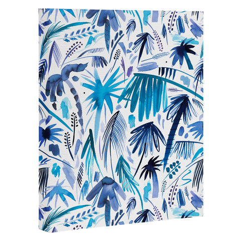 Ninola Design Tropical Relaxing Palms Blue Art Canvas