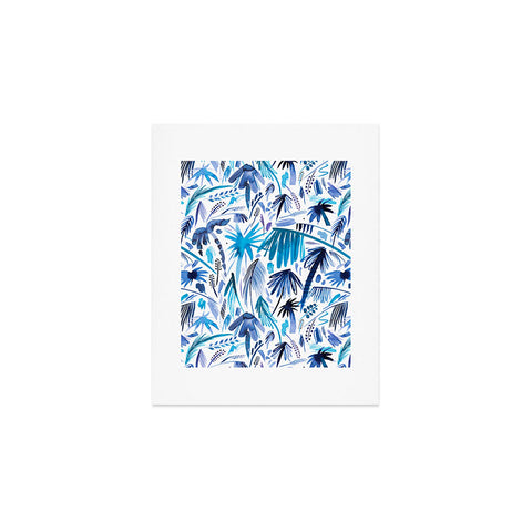 Ninola Design Tropical Relaxing Palms Blue Art Print