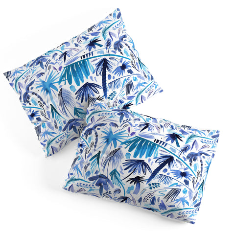Ninola Design Tropical Relaxing Palms Blue Pillow Shams