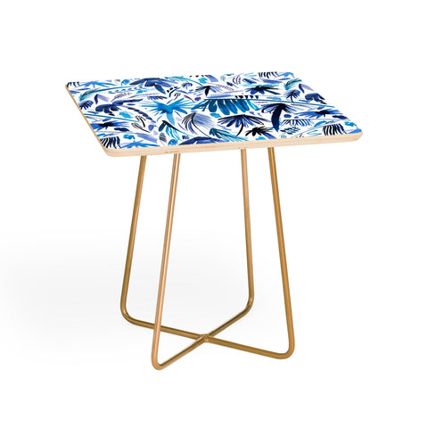Ninola Design Tropical Relaxing Palms Blue Side Table